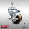 Service Caster 3 Inch SS High Temp Phenolic Swivel 3/8 Inch Threaded Stem Caster with Brake SCC SCC-SSTS20S314-PHSHT-TLB-381615